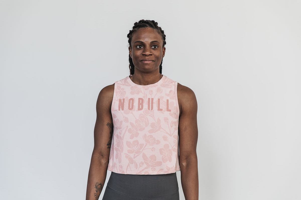 Nobull Muscle Women\'s Tank Tops Rose Pink | Australia (MN7648)